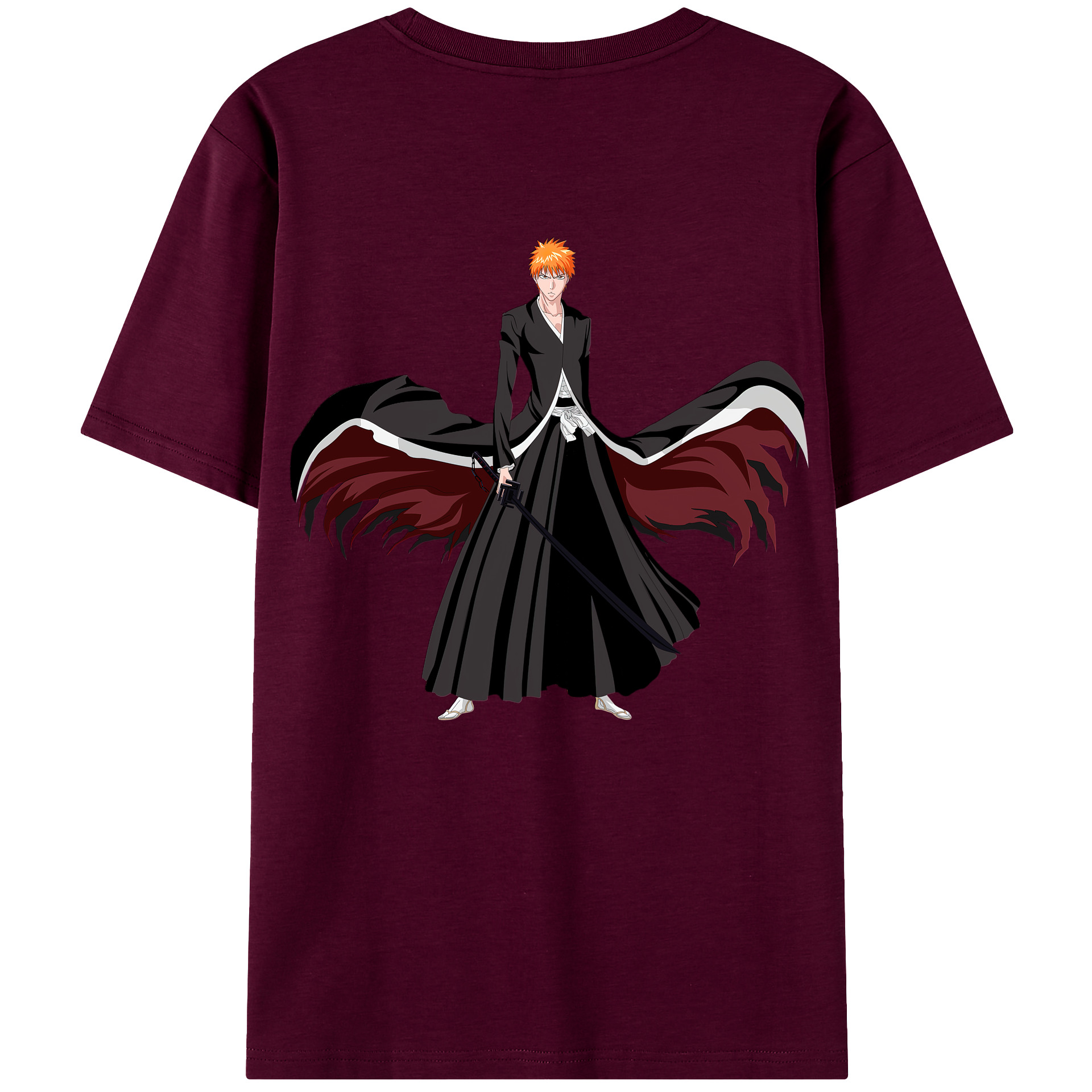 （画像用） ブリーチ 黒崎一護（くろさき いちご）BLEACH Kurosaki Ichigo レディース半袖Tシャツ(バックプリント)